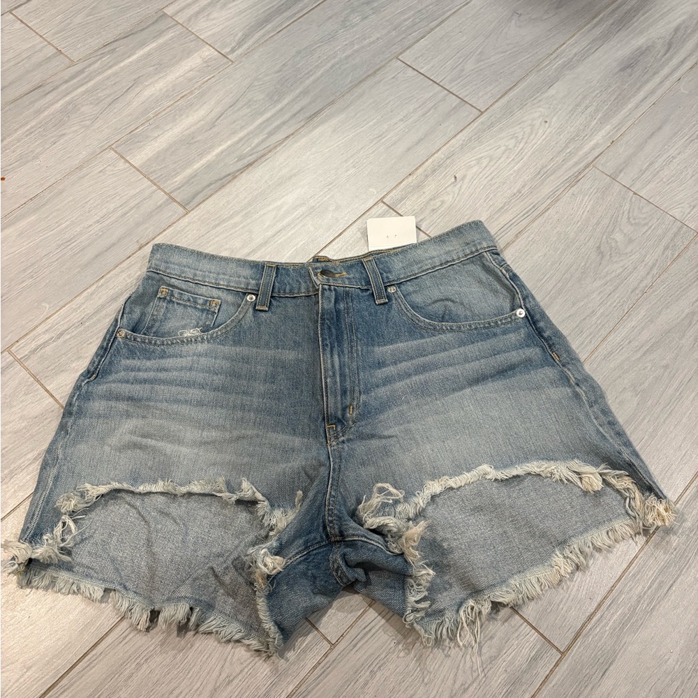 Fashion Nova Light Blue Distressed Jean Shorts